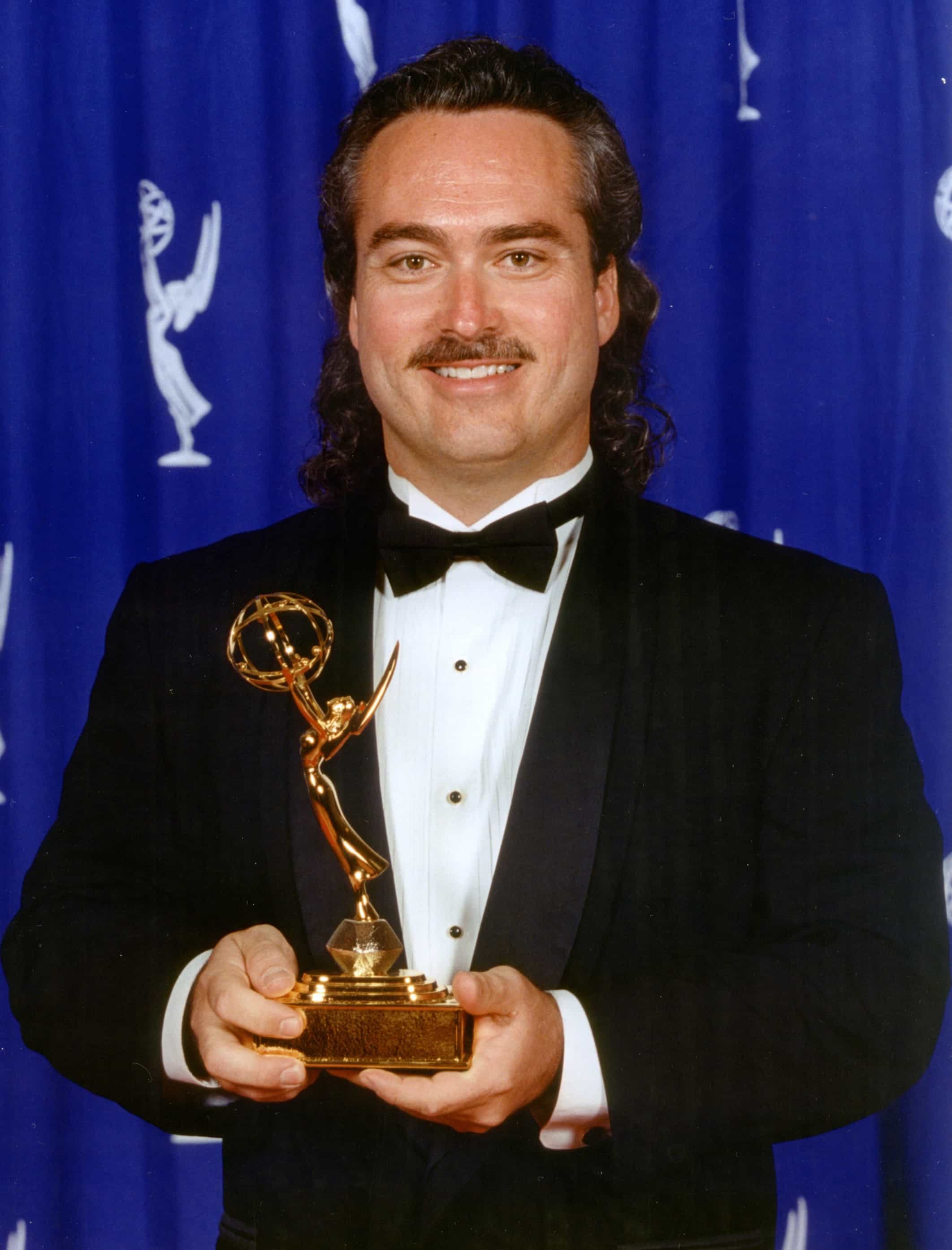  Backstage after winning Emmy Award 